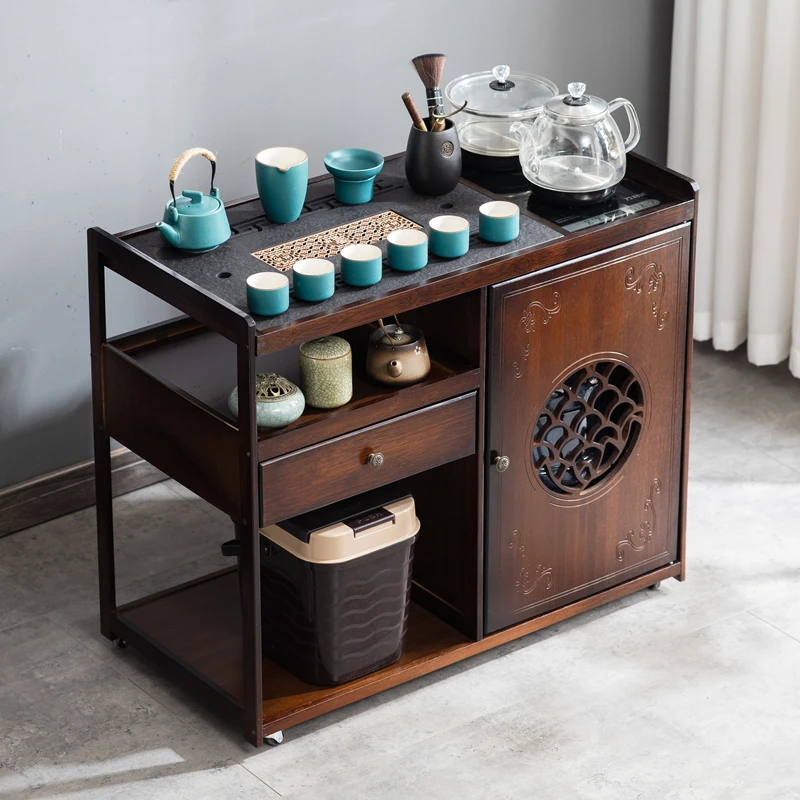 茶台茶桌移动家用小茶几全自动可烧水壶一体实木功夫小型茶车边柜