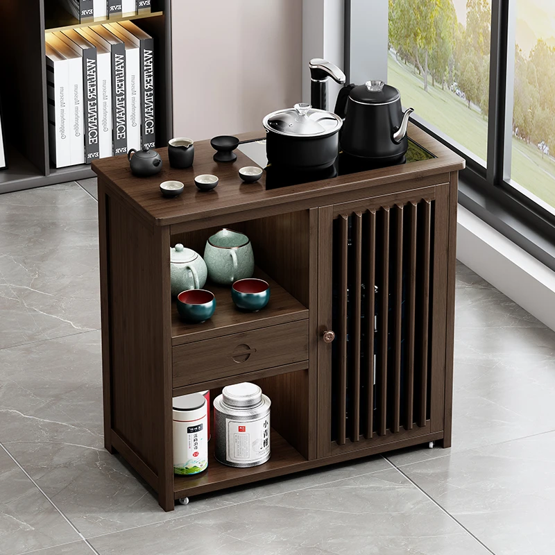 移动茶水柜茶台家用阳台茶车客厅小茶桌简约茶几创意烧水一体边柜