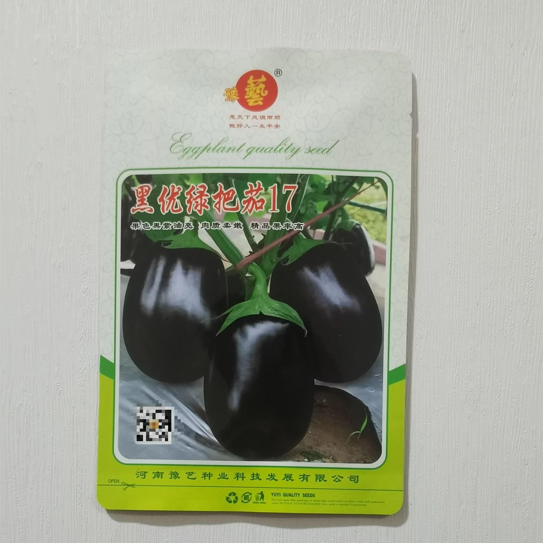 豫艺黑优绿把茄2号 墨玉长茄 黑优绿把茄17 豫艺黑紫茄子种子