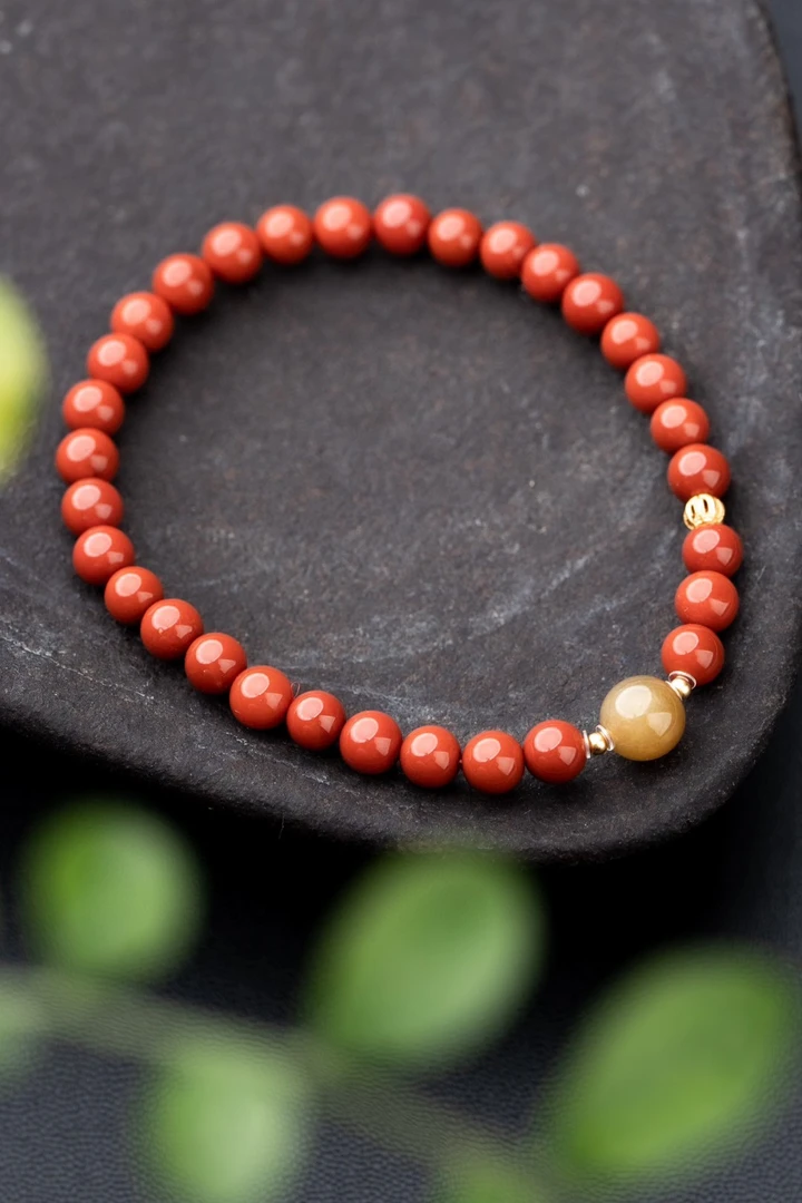 天然川料满肉南红0.5圆珠单圈手串大气典雅百搭国风时尚潮流优雅