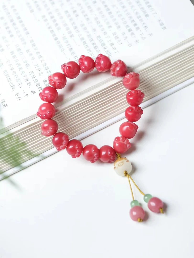 菩提根粉猫爪1.3单圈手串女百搭时尚潮流个性小众可爱