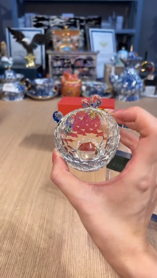 【闪购商品】杯61蝴蝶炫彩水晶茶杯