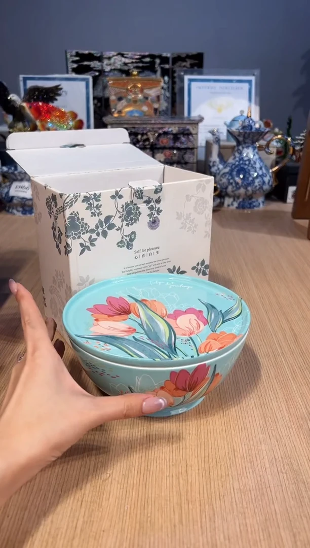 【闪购商品】杯139寻梦带盖面碗（蓝）