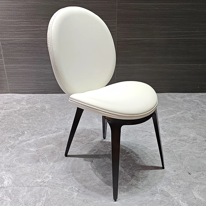 化妆椅餐椅轻奢高级感家用意式高端全软包不锈钢岛台餐桌书房卧室