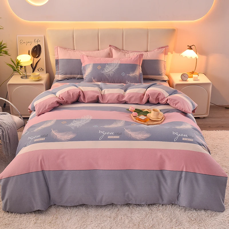 纯棉四件套全棉加厚被套床上用品床单斜纹全棉套件保暖亲肤四件套