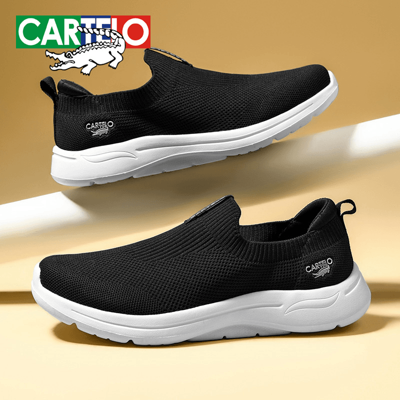 cartelo/卡帝乐鳄鱼 爸爸夏秋网鞋飞织网面时尚男士一脚蹬男鞋运动休闲6621
