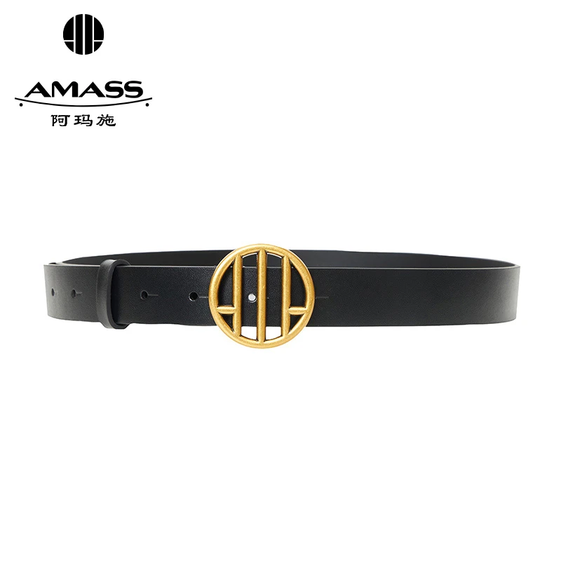 AMASS/阿玛施新款通勤百搭牛皮革地心引力皮带配饰腰带女5900473