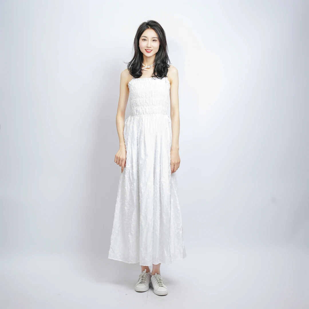 AMASS/阿玛施新款收腰气质显瘦公主生日仙气白色连衣裙   5500497