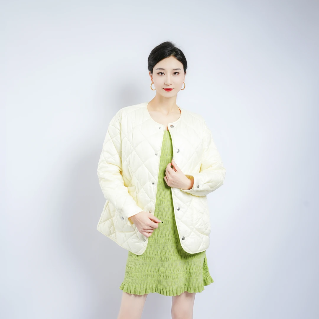 AMASS/阿玛施菱格纹休闲时尚宽松百搭简约棉服5400730-1126261001