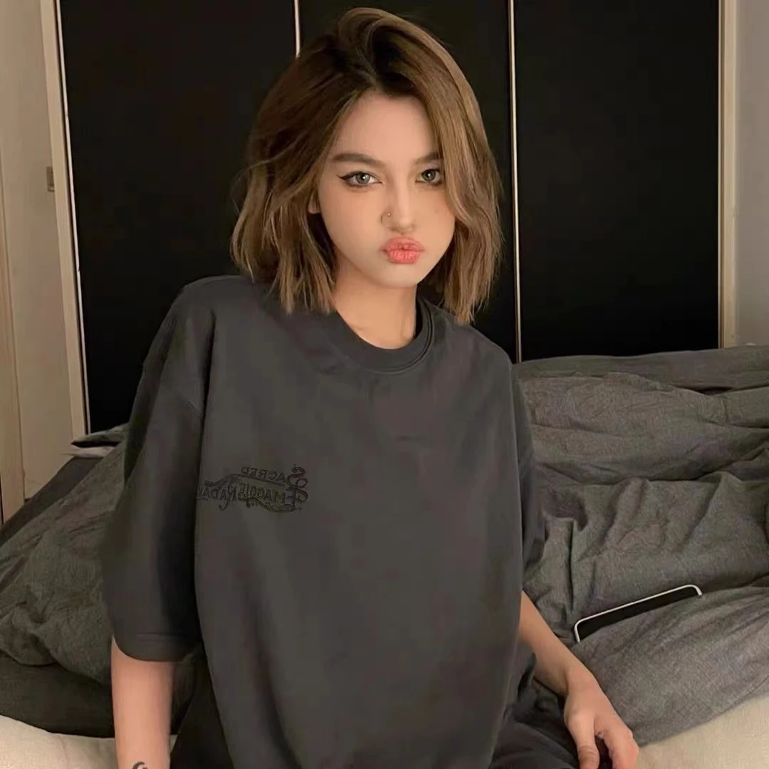 【ARTA潮牌】2023新款懒惰风中长款印花宽松设计感短袖T恤女潮