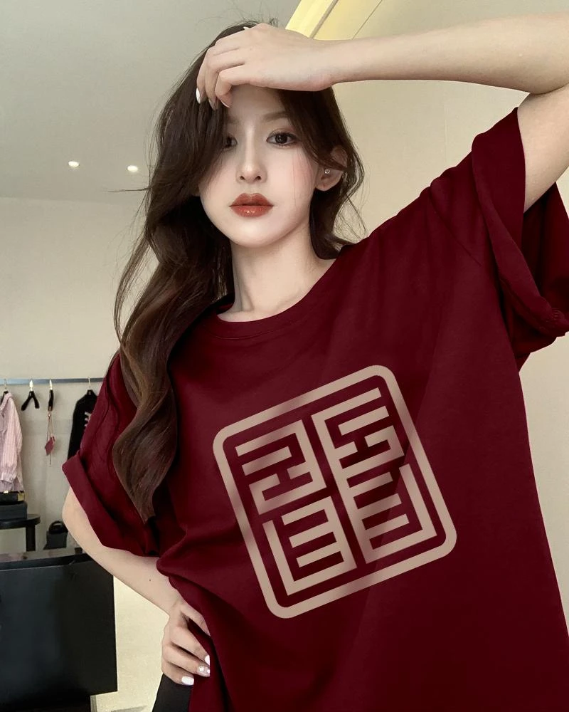 ARTA220克高街港风圆领上衣夏季多巴胺慵懒风气质韩范短袖T恤女潮