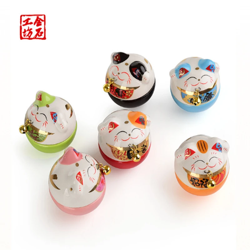 金石工坊幸福平安招财猫不倒翁创意小礼品生日情人节礼物治愈系