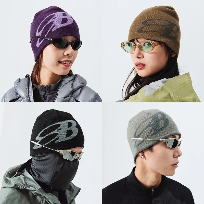 蓝岐保暖羊毛针织帽女户外徒步双面运动冷帽男