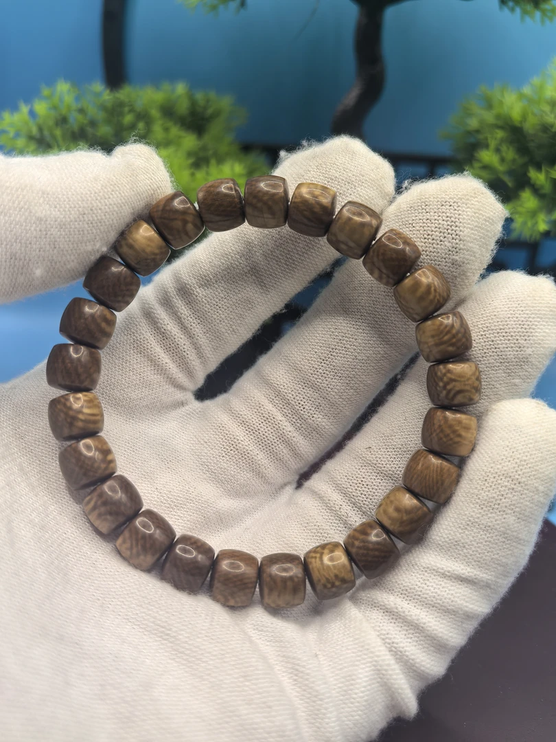 天然猛犸牙黑咖7×8直切手串