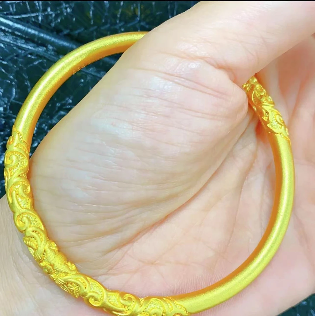 铜合金手镯 【一立金沙】卷草纹复古宫廷手镯卡5