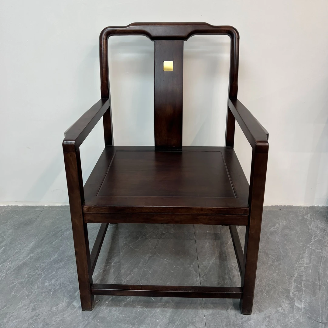 乌金木圈椅中式椅三件套桌椅围椅太师椅家用客厅餐桌扶手椅主人椅