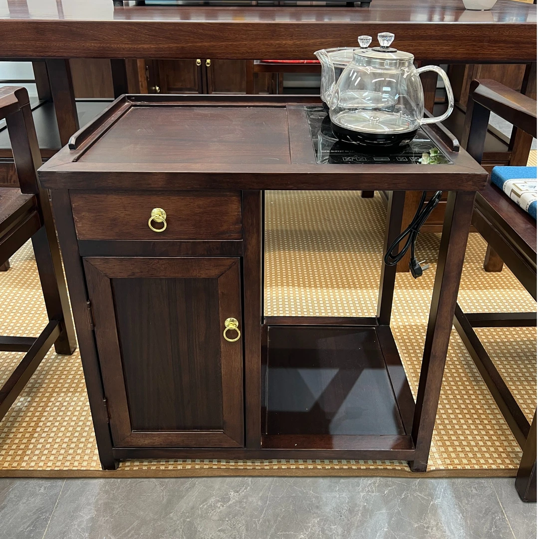 乌金木实木烧水茶水柜餐边柜储物简约新中式卯榫简约柜子整装