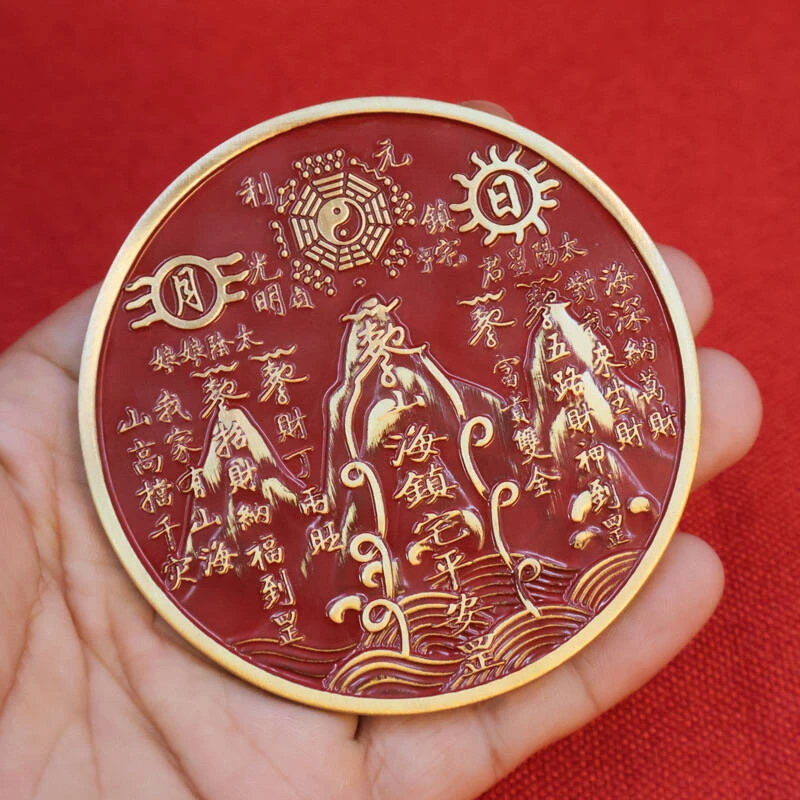 【张氏铜器】纯黄铜山海镇红砂客厅居家饰品平安礼品工艺品家用饰品