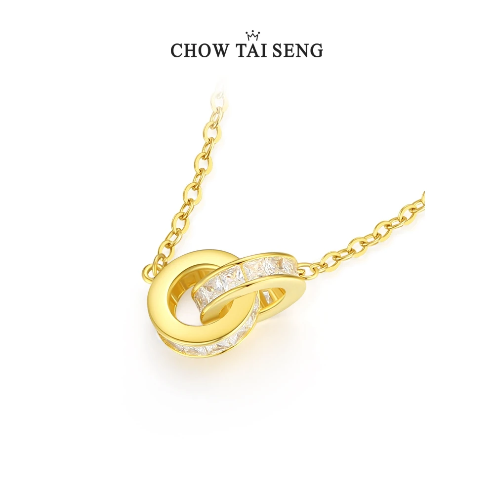 Chow Tai Seng/周大生 坠链均925银 环环相扣@S1PC0792Y