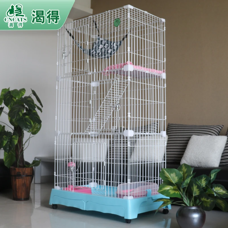 CNCATS/渴得家用室内多功能三层猫笼猫别墅带抽屉猫笼耐用加粗
