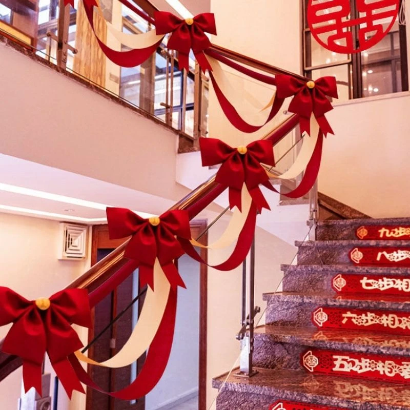 结婚楼梯扶手装饰婚房布置套餐拉花气球护栏扶梯栏杆结婚用品大全