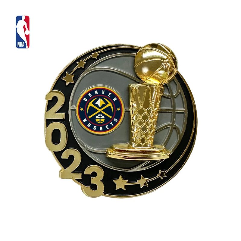 NBA官方正品2023赛季总冠军徽章胸针掘金队纪念品球迷周边用品