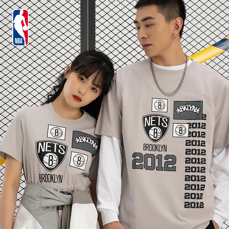 NBA官方篮网队女款运动百搭印花夏季 StartDate中长款圆领连衣裙