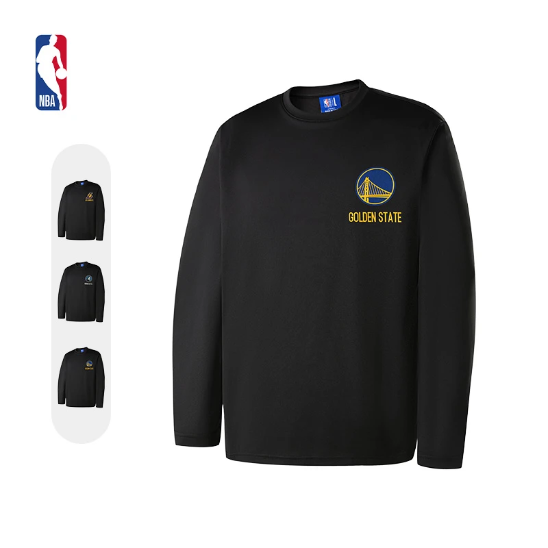 NBA官方勇士湖人森林狼秋季男女同款长袖舒适圆领运动卫衣套头衫