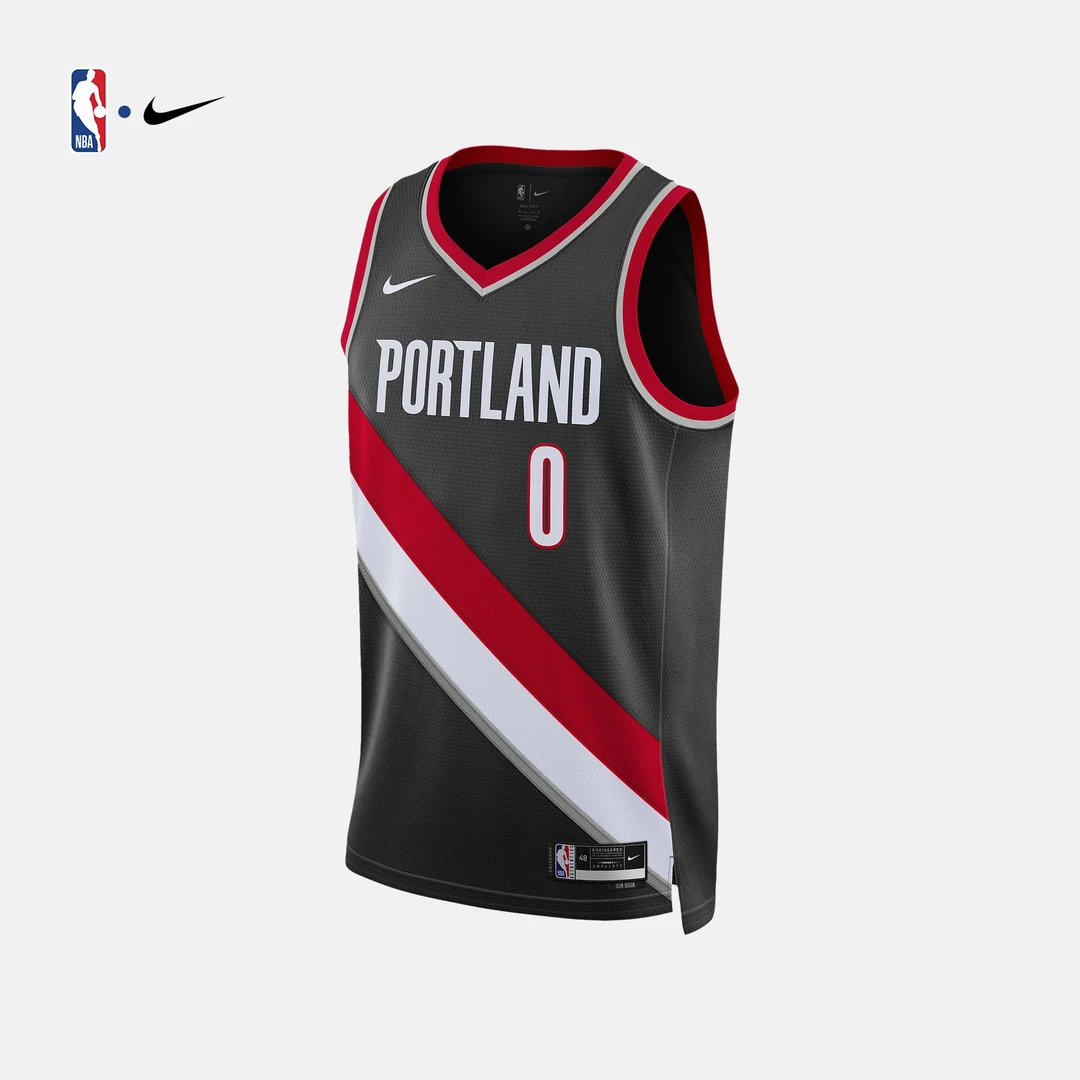 【NBA球衣】Nike耐克开拓者队利拉德Dri-FIT SW男子球衣透气速干