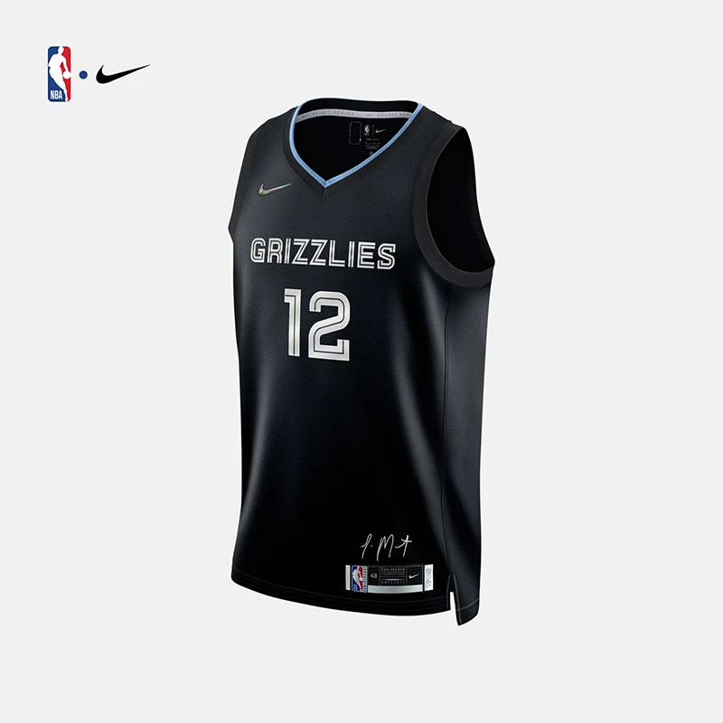 【NBA球衣】NIKE耐克灰熊队莫兰特男子速干球衣透气训练篮球服