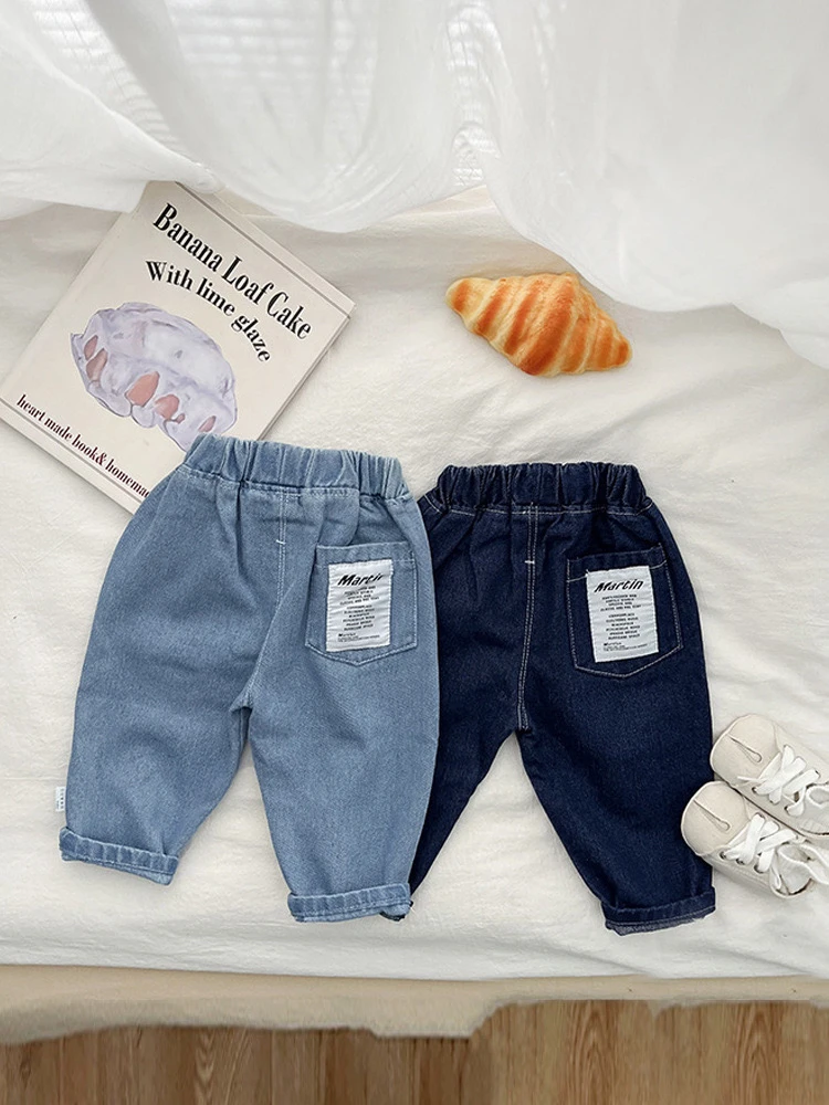 春季韩系贴标牛仔裤（可开裆）