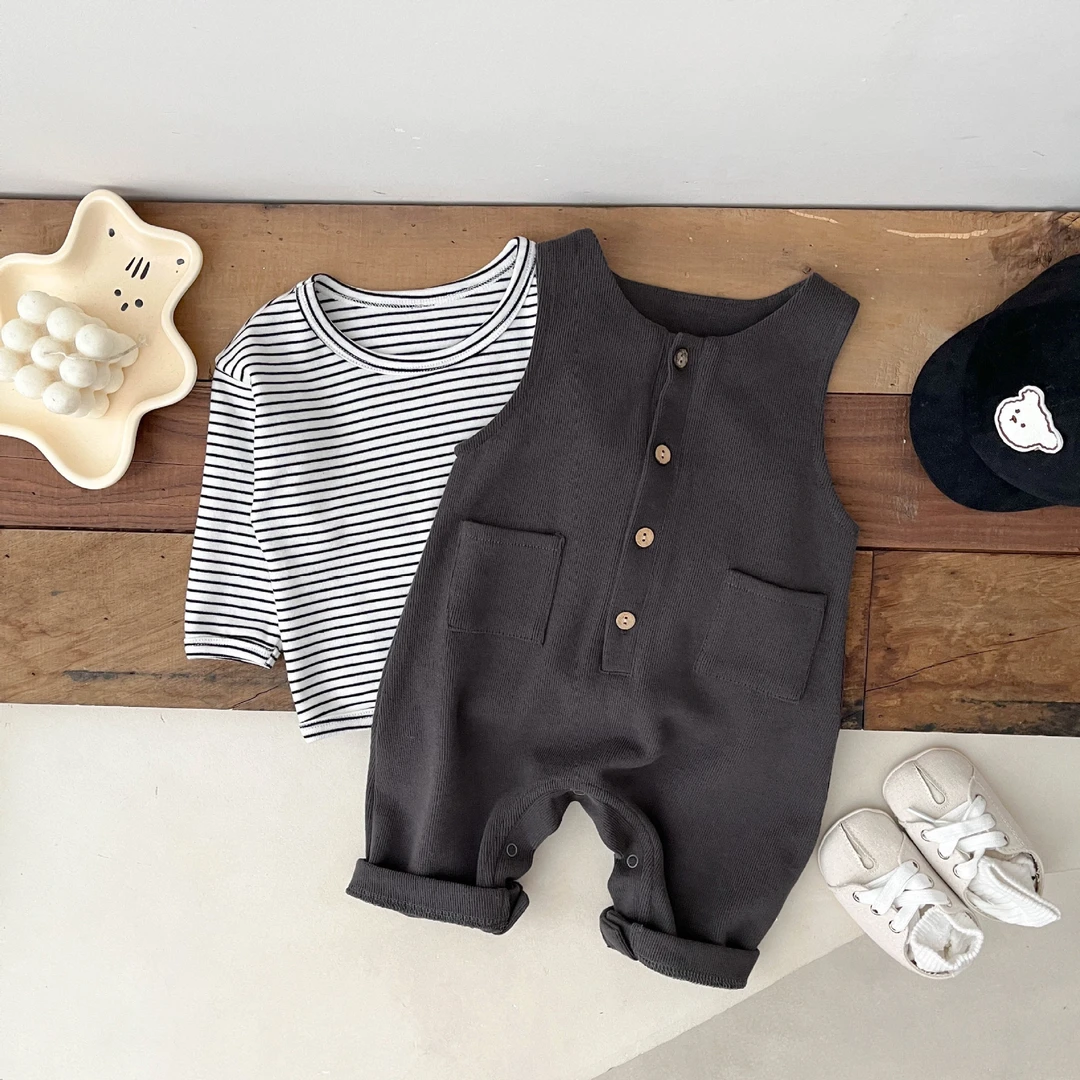 韩版婴儿连体衣无袖背心连体衣（打底衫单独拍）