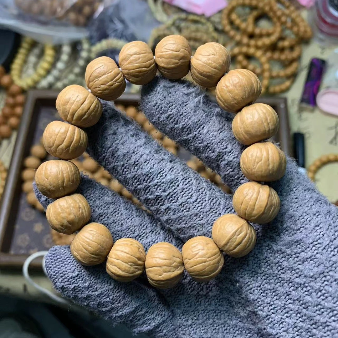 【明缘臻品】无动无修全品双鳍南瓜猴头核桃手串（纹路浅 上色快 ）