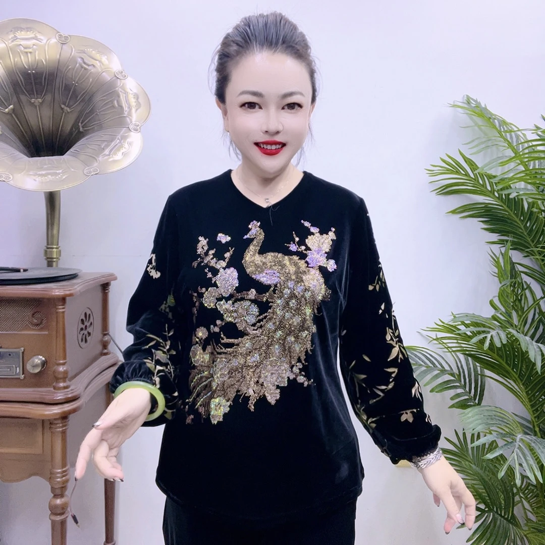 高端韩国钻石绒小衫12A8859