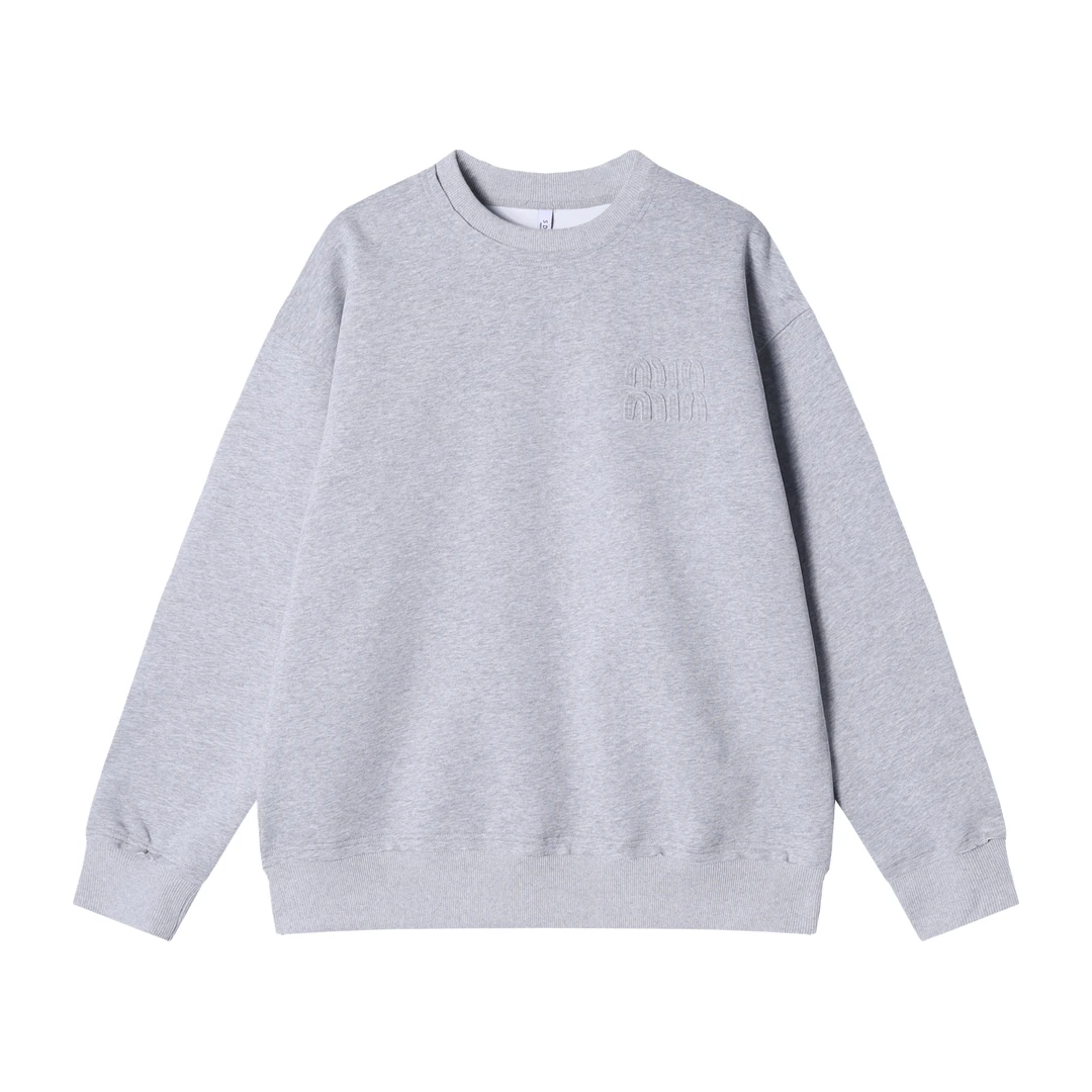 WY484秋冬季时尚个性纯色立体字母圆领套头卫衣休闲百搭运动上衣