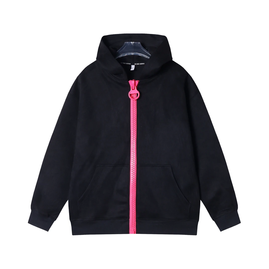 WT118秋冬季新款时尚个性撞色拉链连帽卫衣外套休闲百搭运动上衣