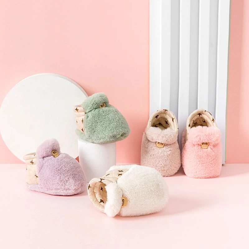 冬季0-3-6月新生儿保暖鞋婴儿鞋子冬加绒步前棉鞋宝宝软底步学鞋