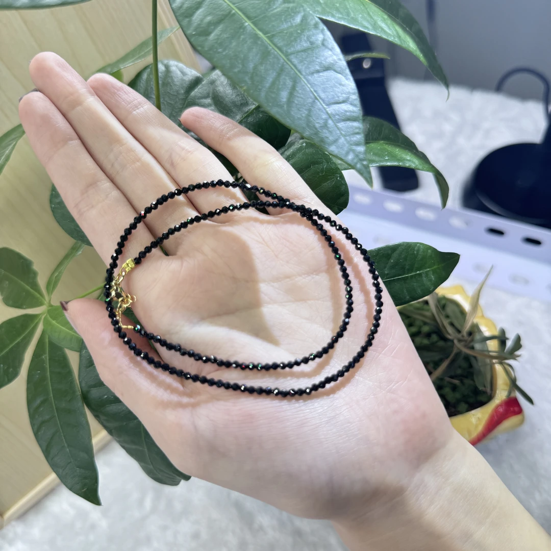 【诗宁珠宝】B轻奢高级小清新黑尖晶项链诗宁珠宝SYZB09