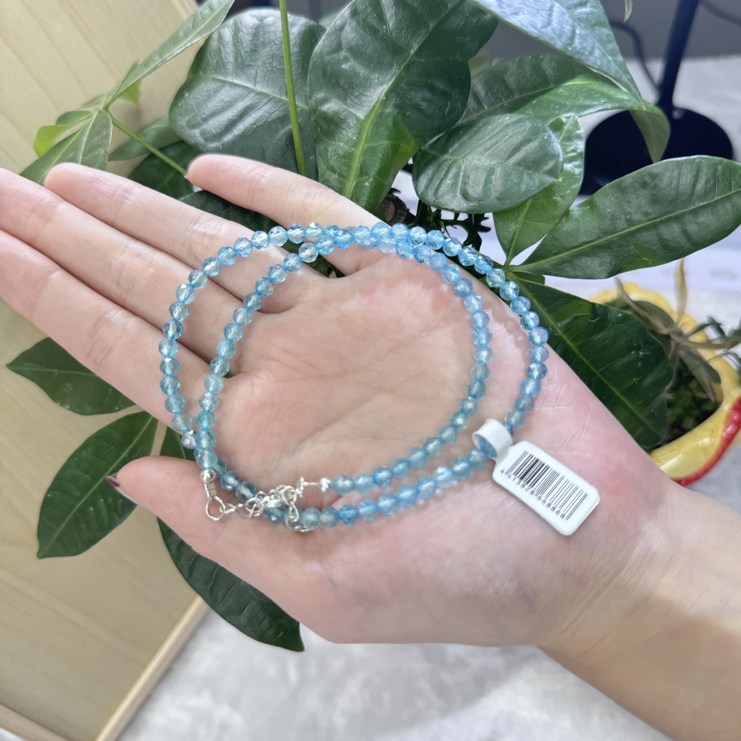 【诗宁珠宝】B精品天空蓝清透托帕石项链诗宁珠宝SYZB37