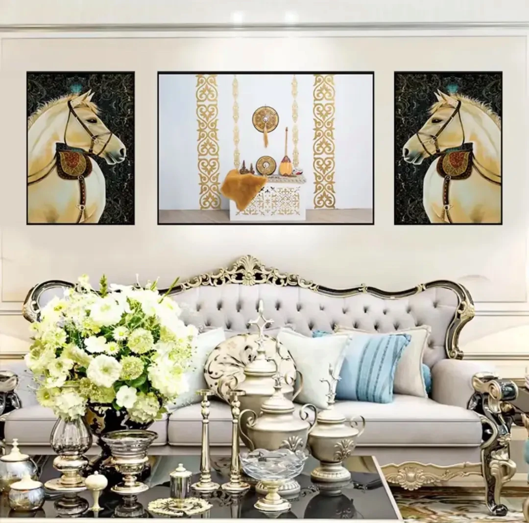 （新疆包邮）S10欧式客厅高档沙发背景名族特色装饰画挂画三联画