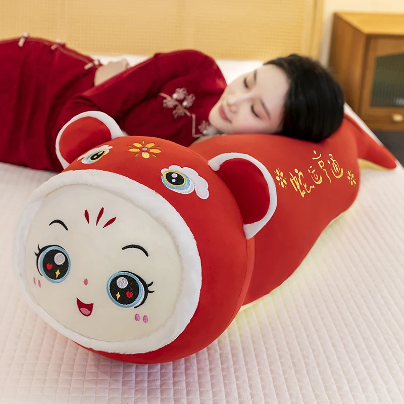 软体可爱蛇宝毛绒玩具送女生睡觉长条抱枕蛇年吉祥物玩偶带拉链