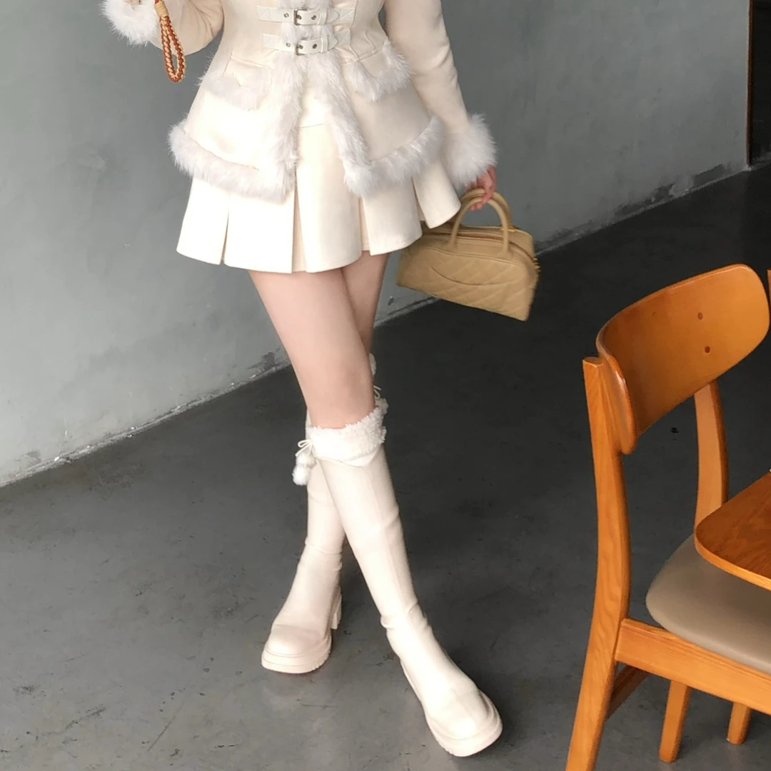 【现货】白七七微胖大店【雪国情书~半裙】大码百搭高腰显瘦半裙 W005