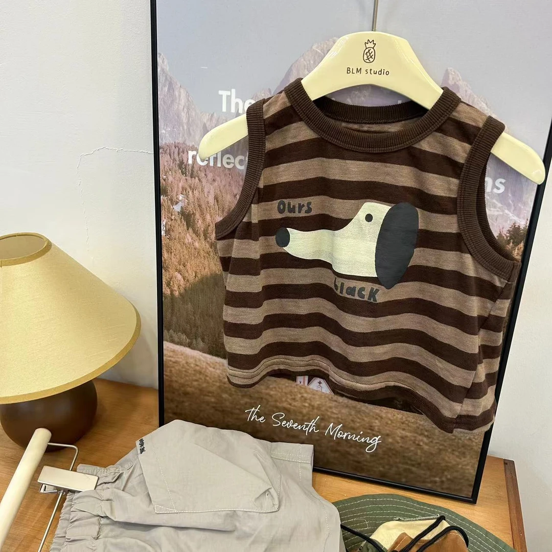 【菠萝米】夏款韩版条纹小狗背心儿童  A125