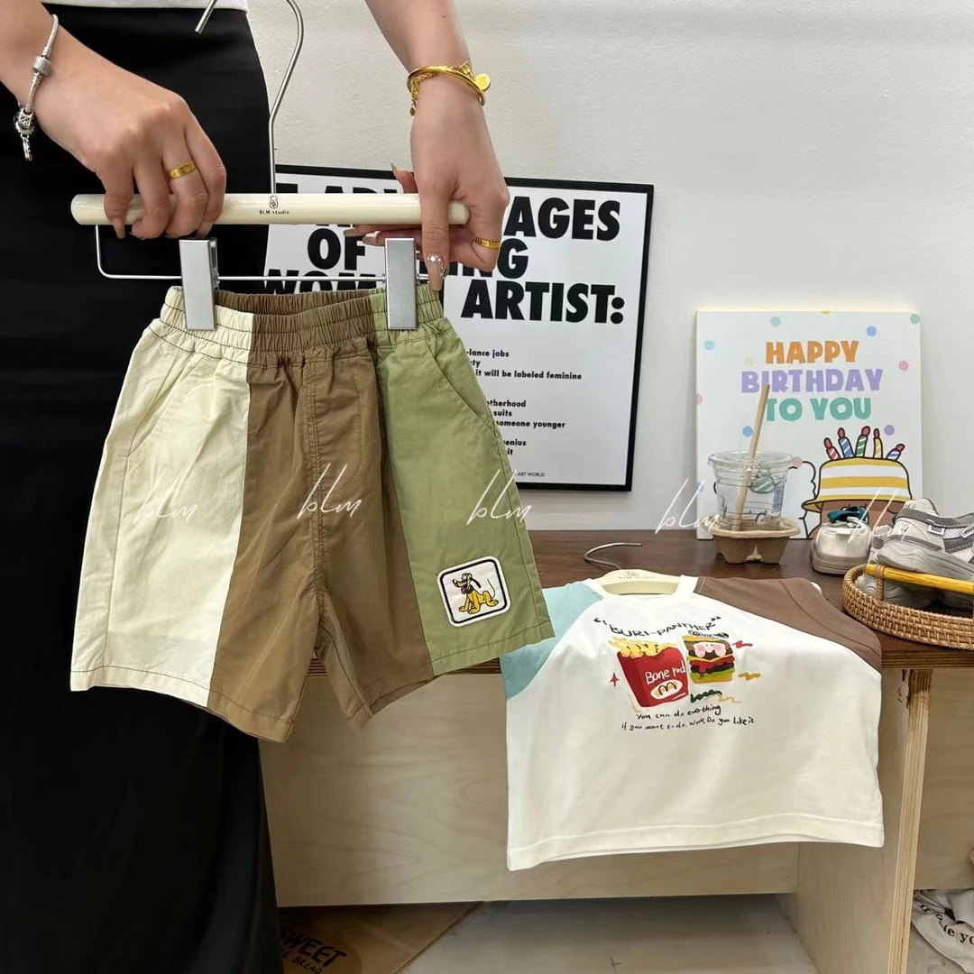 【菠萝米】夏款韩版儿童拼接撞色短裤 A093