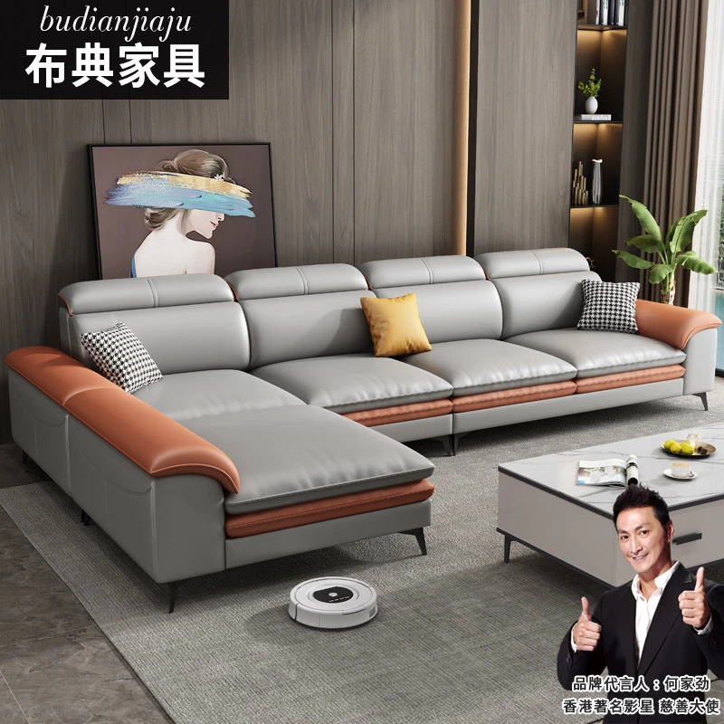 北欧简约布艺沙发现代客厅沙发大小户型科技布乳胶网红猫抓布沙发