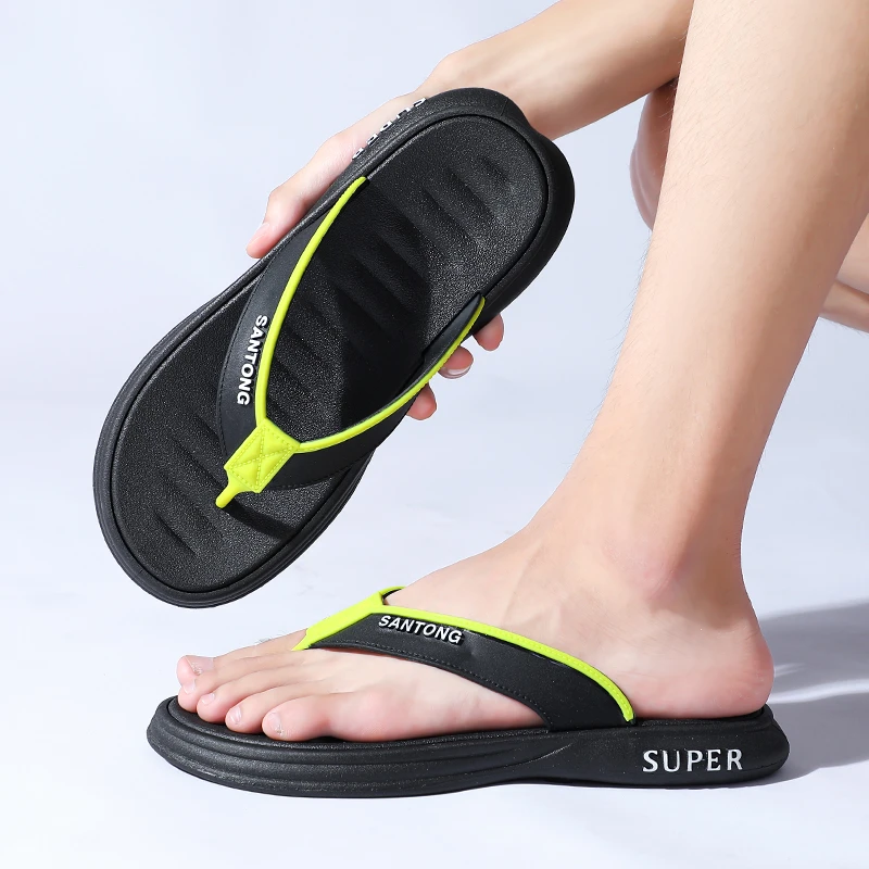 新款男士人字拖厚底防滑外穿拖鞋2024夏季居家夹脚软底韩版男拖鞋