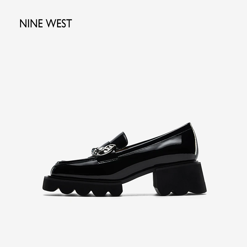 Nine West/玖熙2023年秋冬新款厚底女鞋爱心饰扣乐福鞋NP351029FK