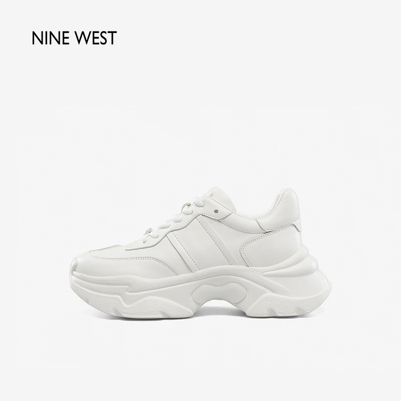 Nine West/玖熙2023女运动休闲鞋老爹鞋白色系带厚底NR303006CK