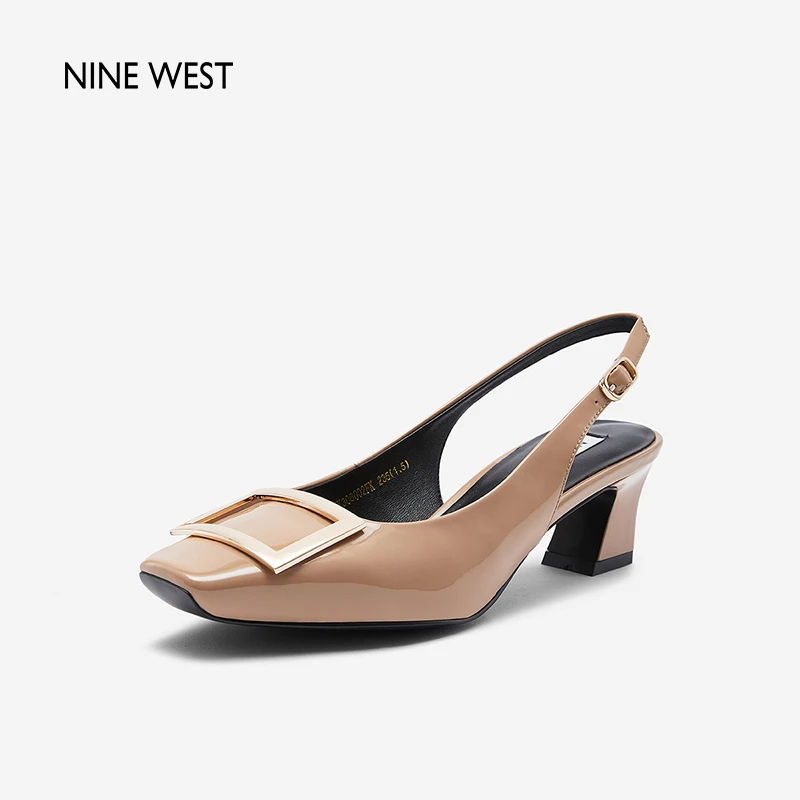 Nine West/玖熙粗跟平价百搭高跟鞋时尚气质女士单鞋NK308002FK