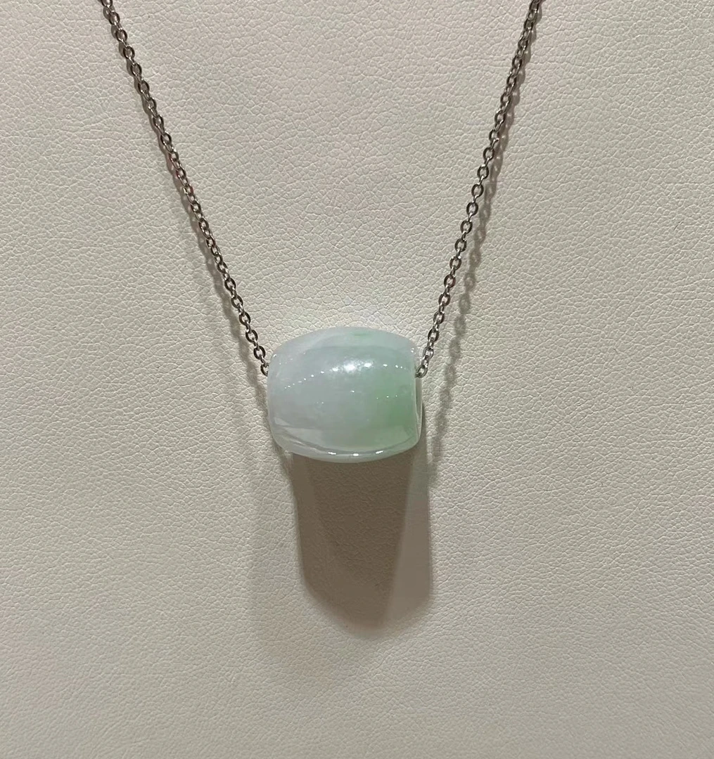 天然翡翠A货路路通吊坠裸石珠子有种有色带翡一颗